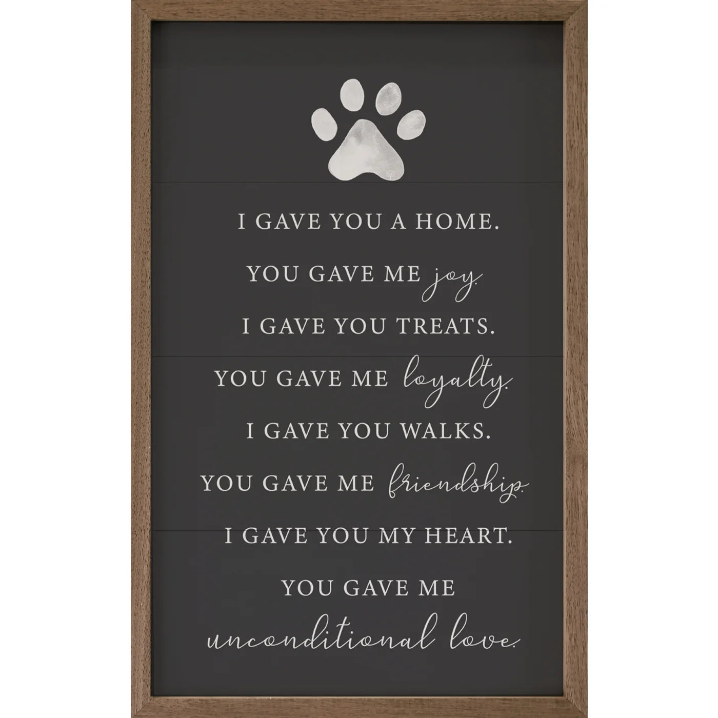 I Gave You A Home Paw White Wood Framed Print