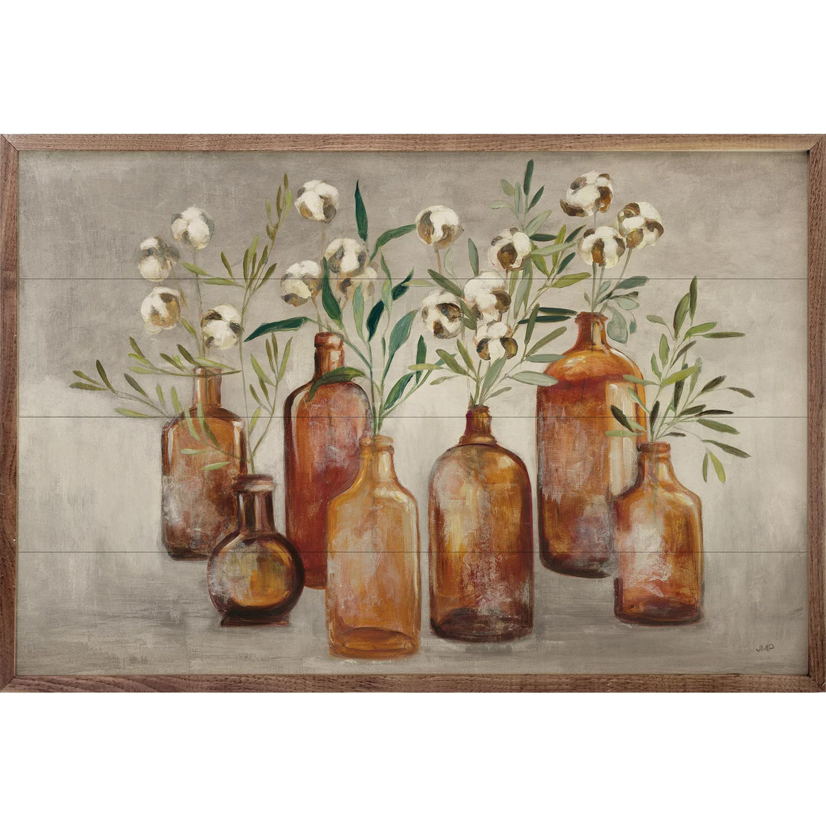 Cotton Still Life By Julia Purinton Wood Framed Print