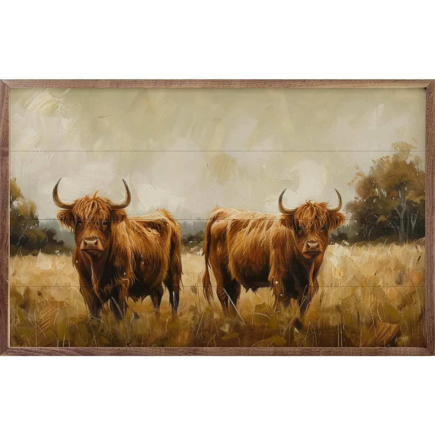 Couple Of Cows Wood Framed Print