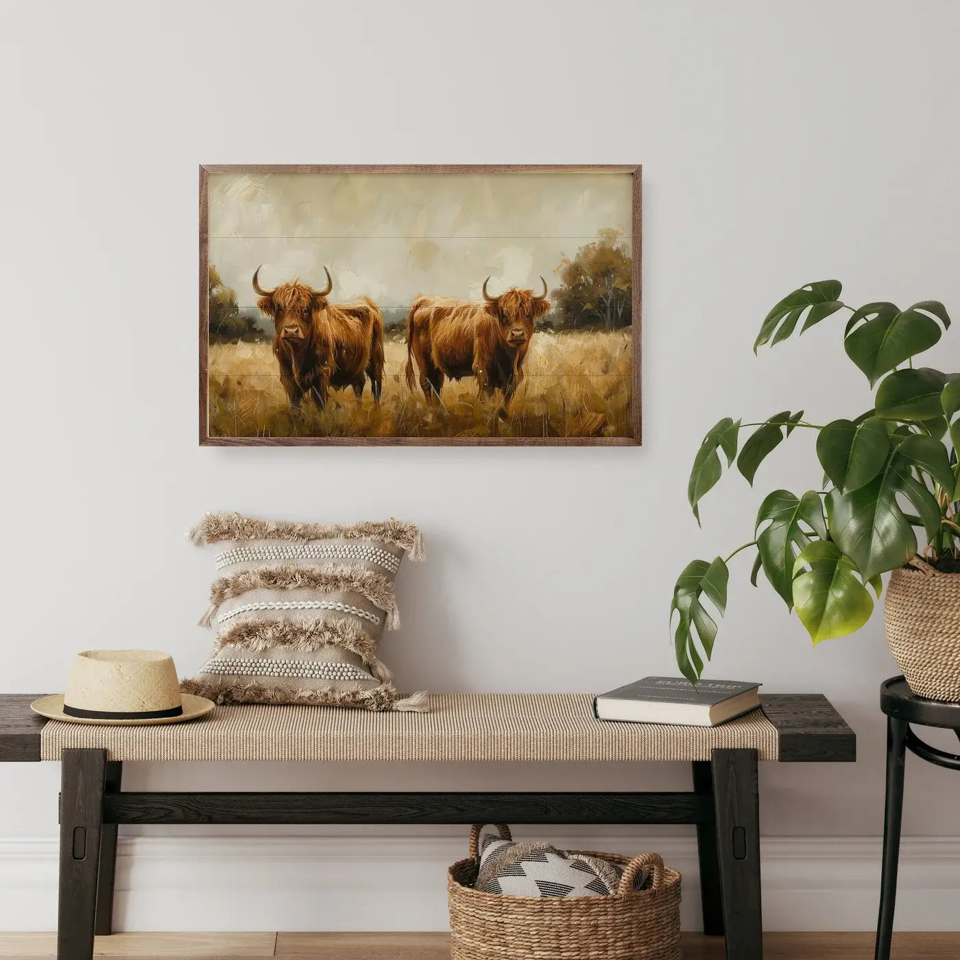 Couple Of Cows Wood Framed Print