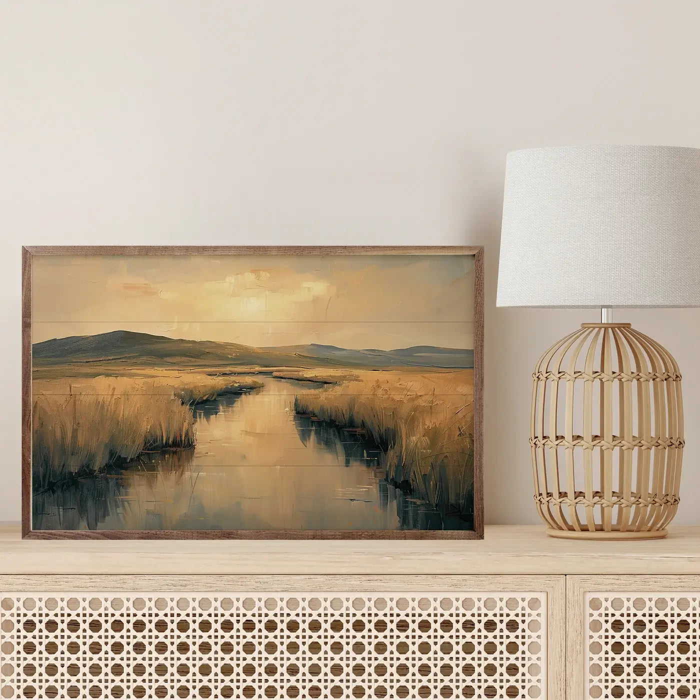 Lowlands Marsh Wood Framed Print