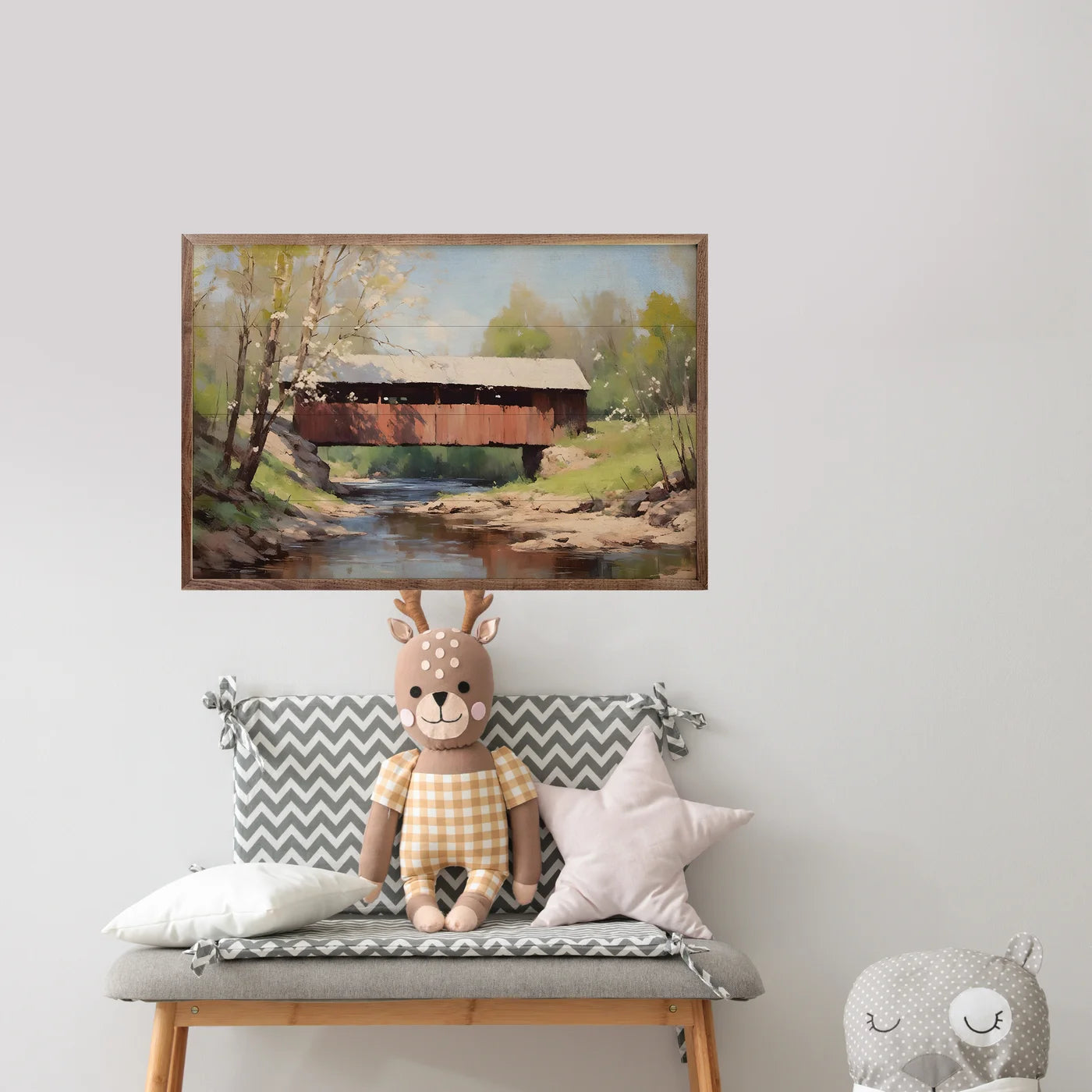 Red Bridge Wood Framed Print