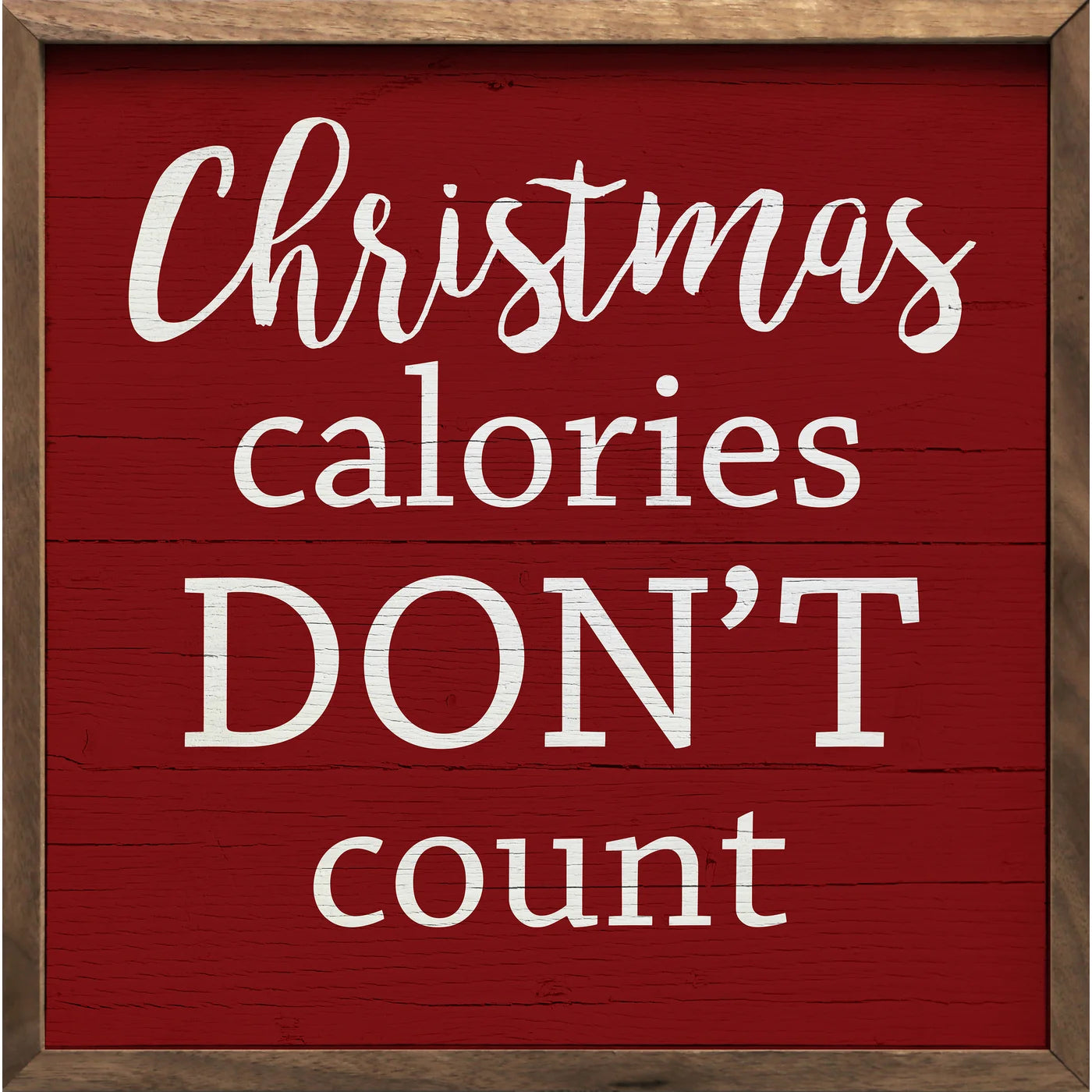 Christmas Calories Don't Wood Framed Print