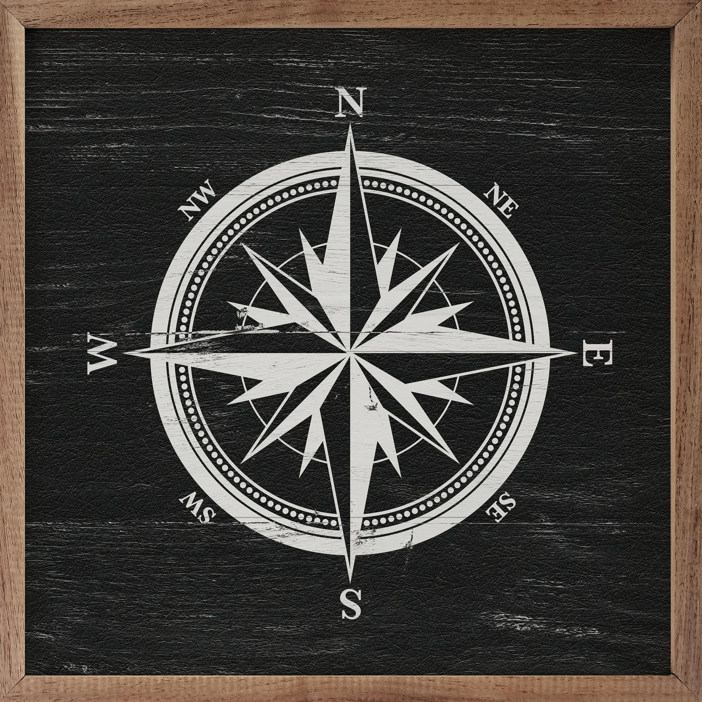 Compass Wood Framed Print