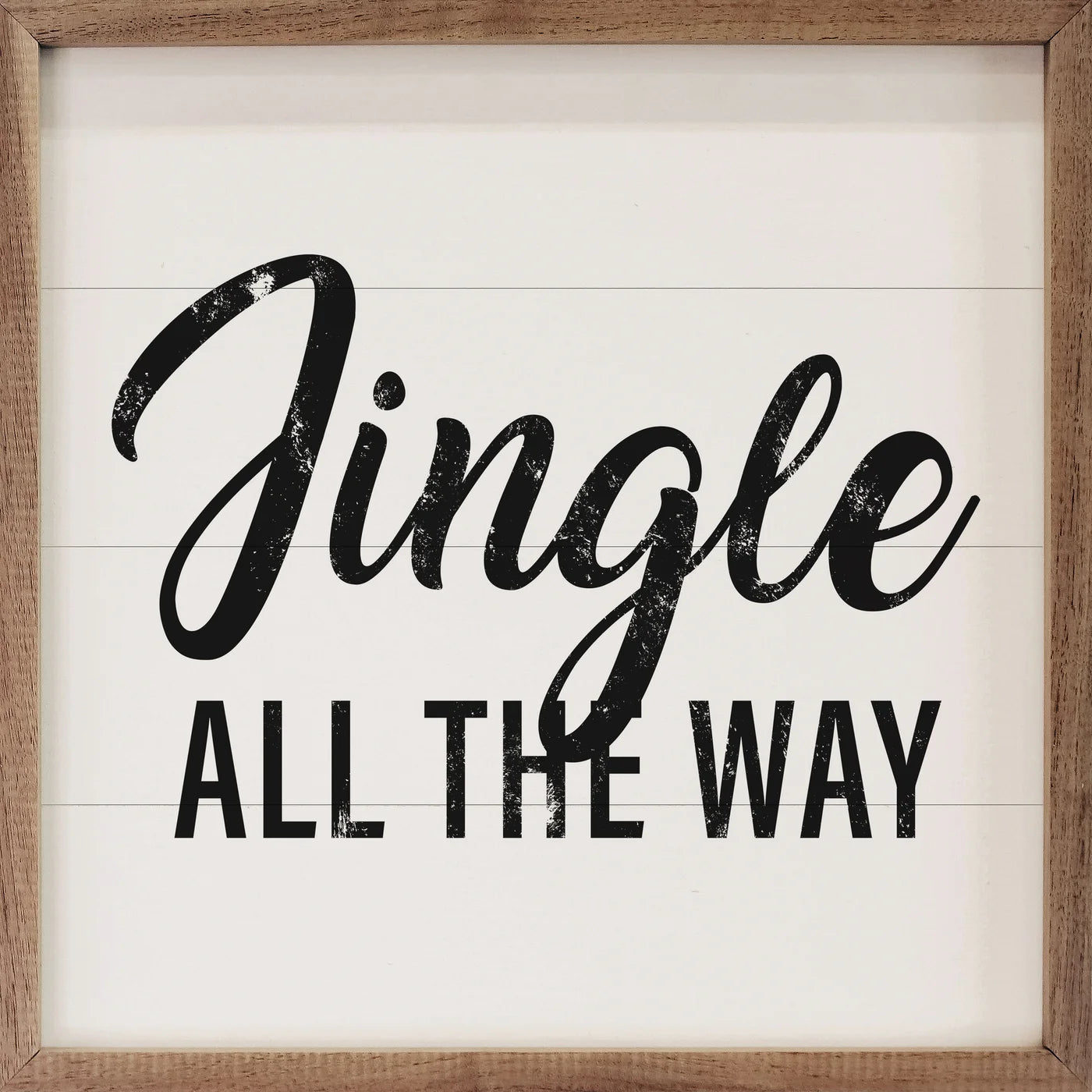 Jingle All The Way Script Wood Framed Print