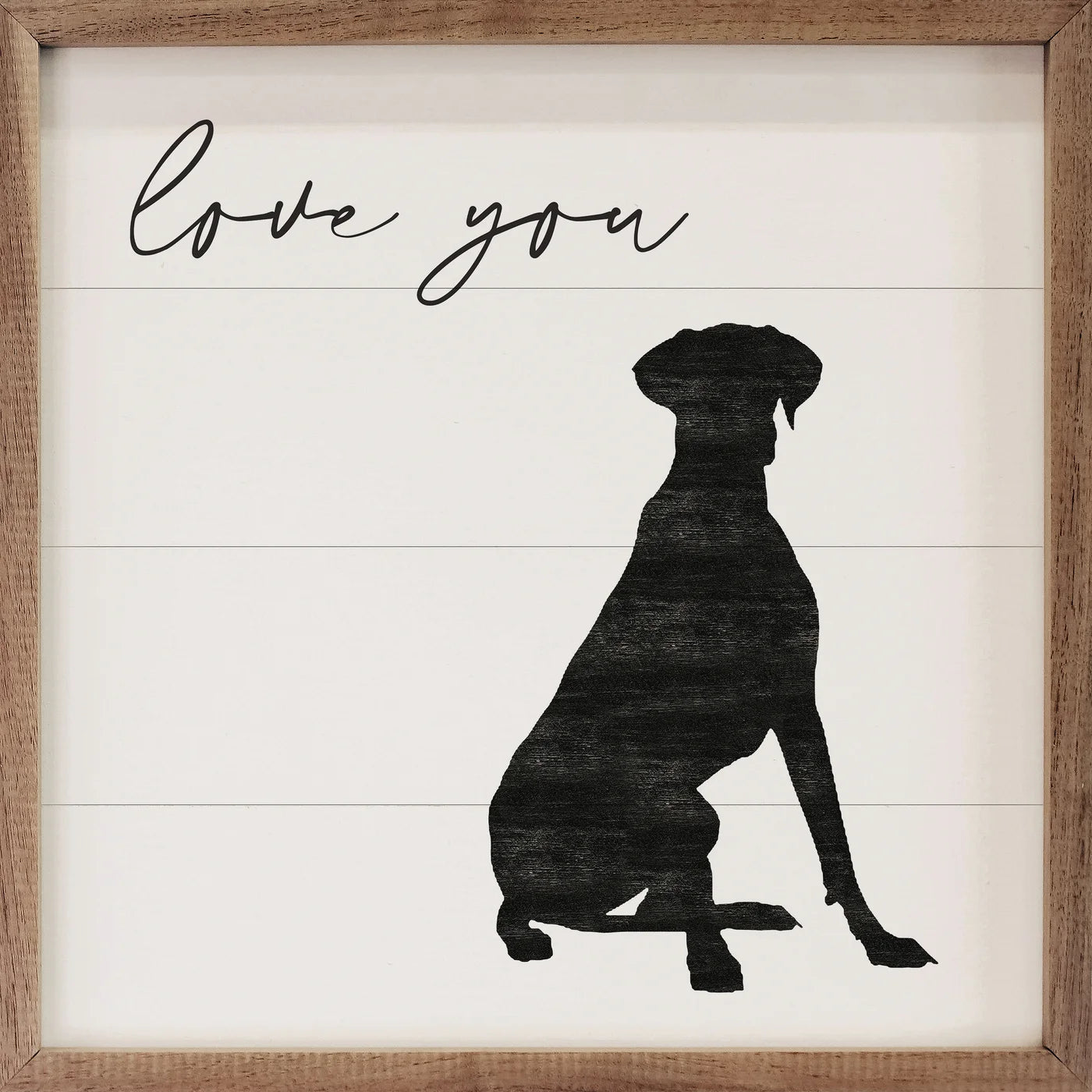 Love You Great Dane Wood Framed Print