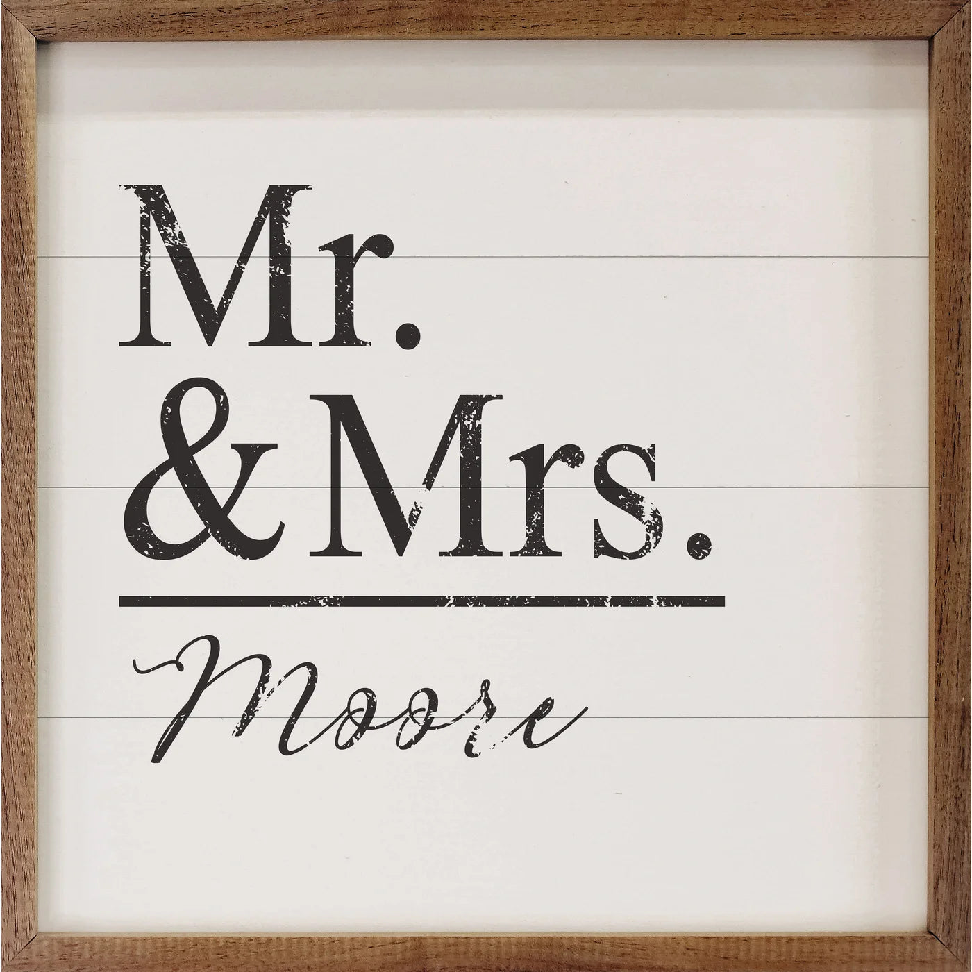 Mr And Mrs Last Name Wood Framed Print