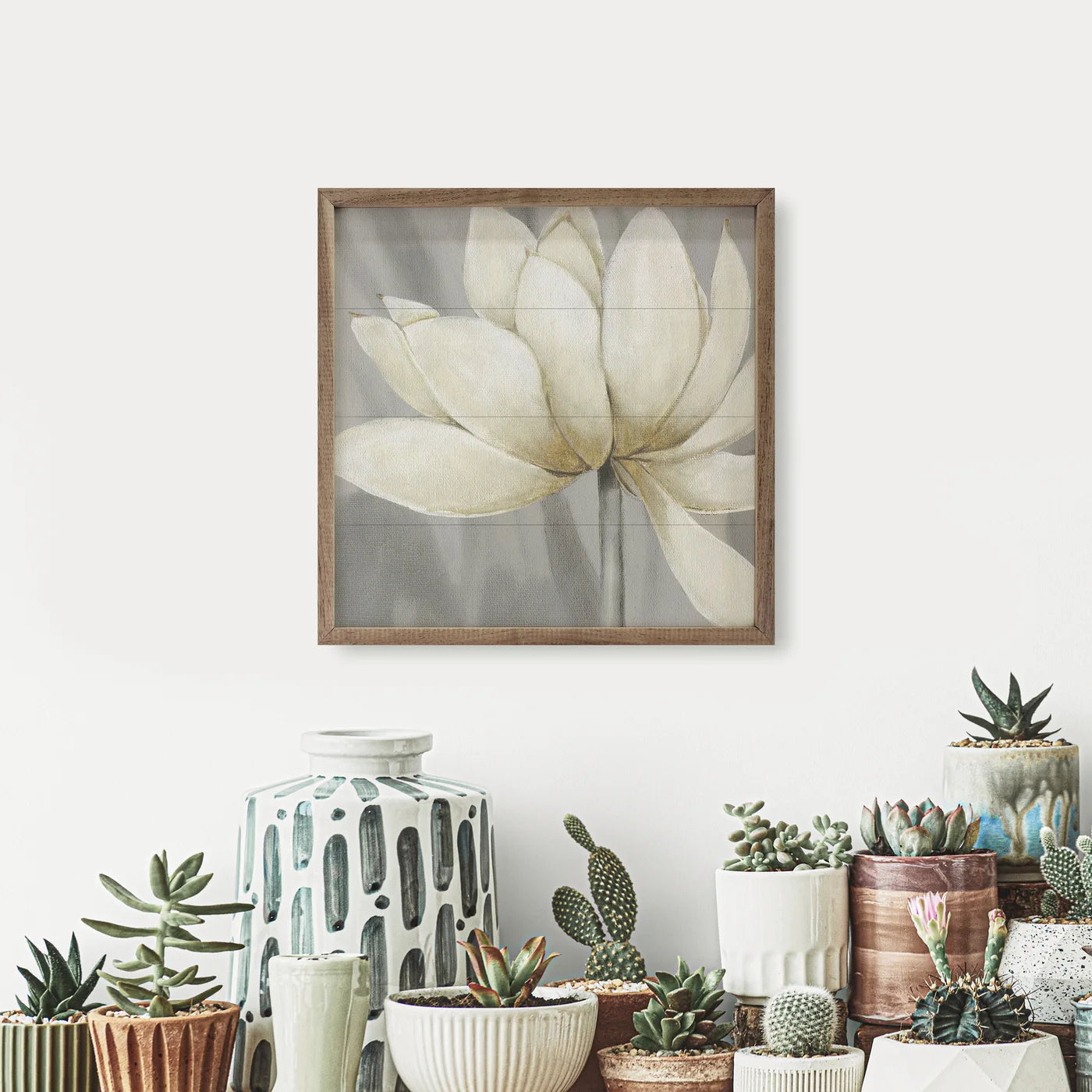 Golden Waterlily 1 By Carol Robinson Wood Framed Print