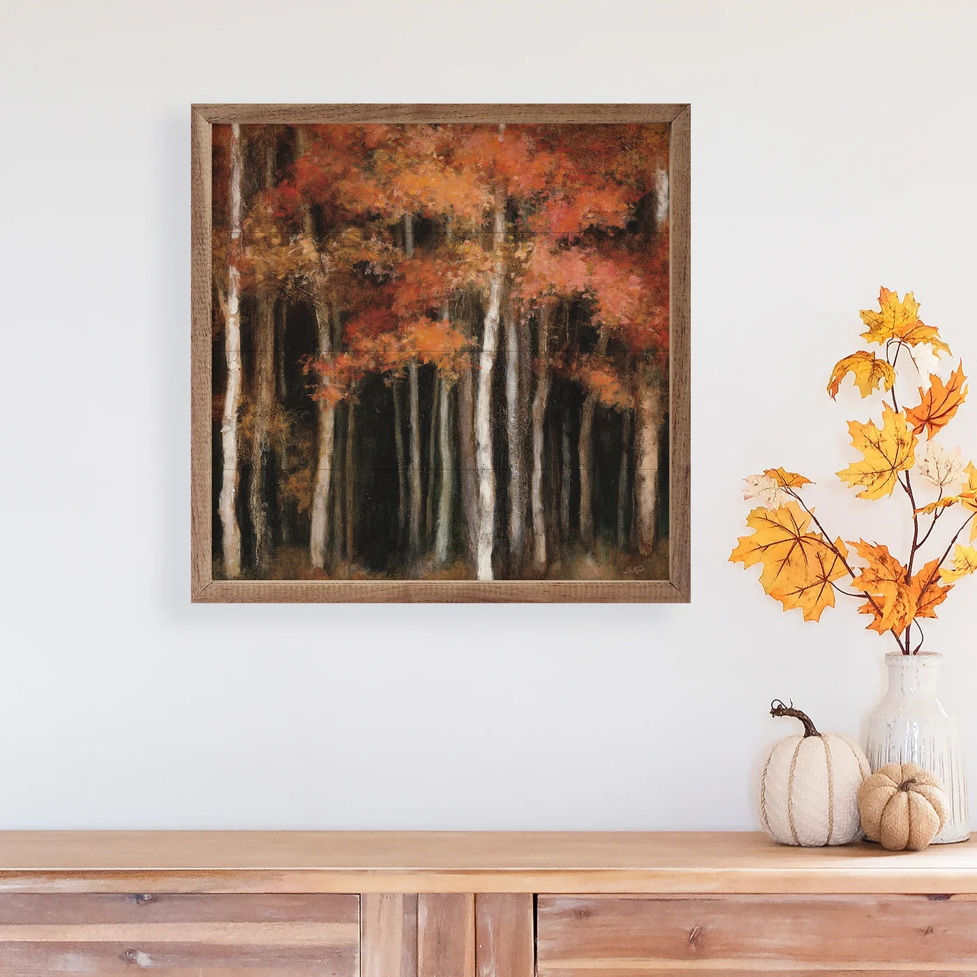 October Woods Wood Framed Print