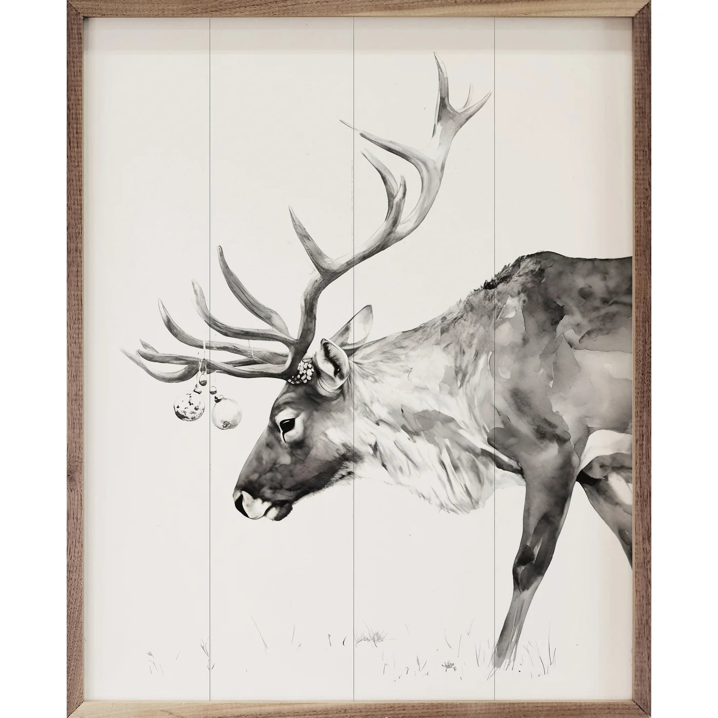 Christmas Reindeer Wood Framed Print