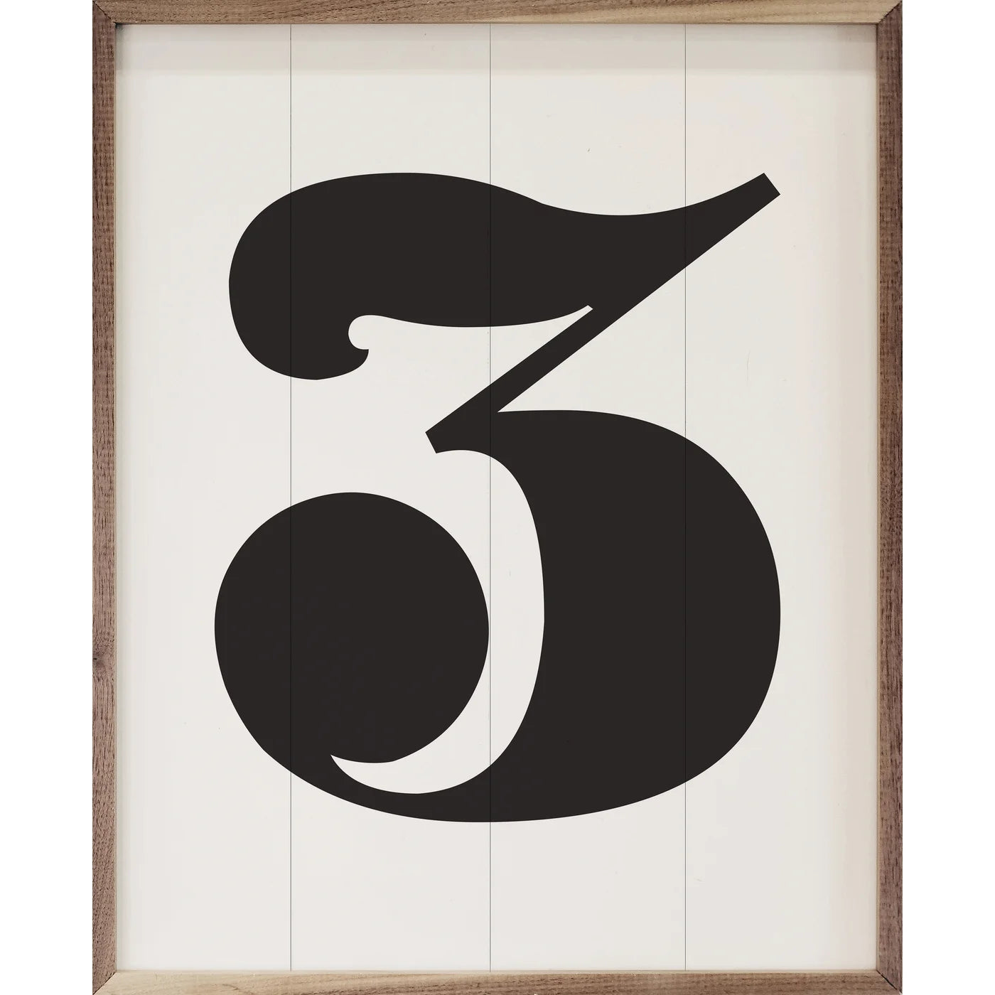 Classic Number Wood Framed Print