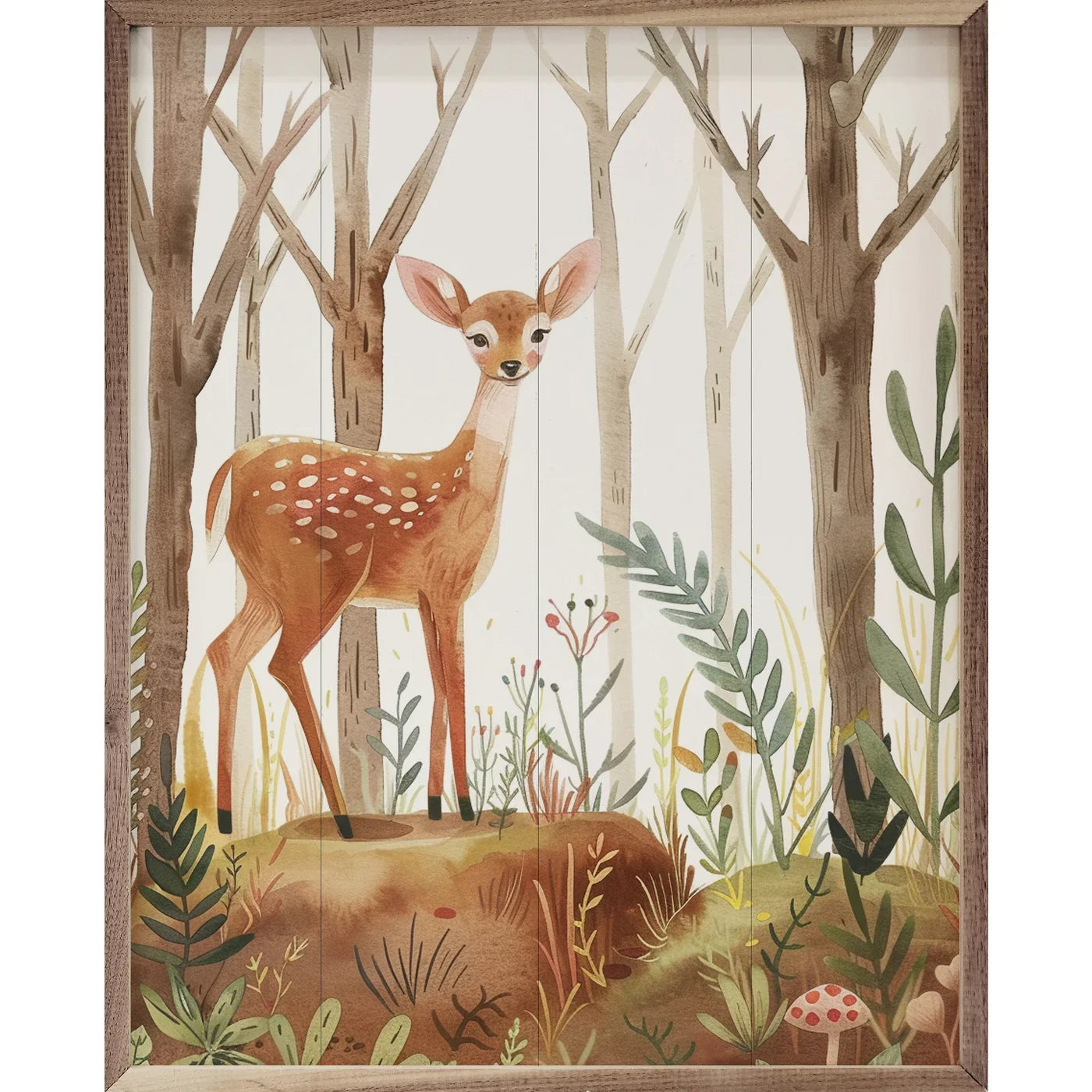 Woodland Animal Wood Framed Print