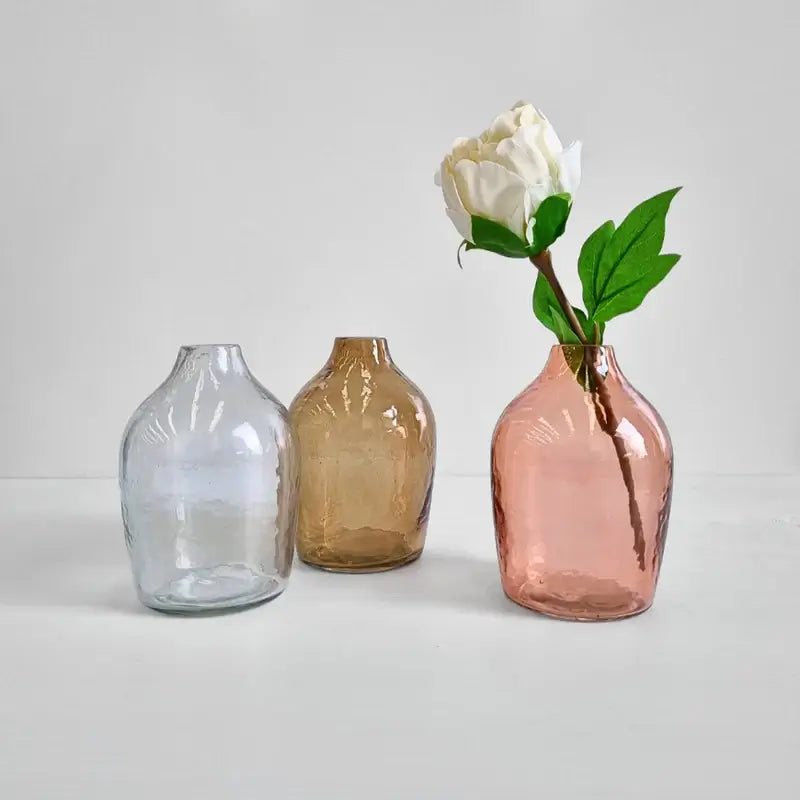 Haley Handblown Hammered Bud Vase