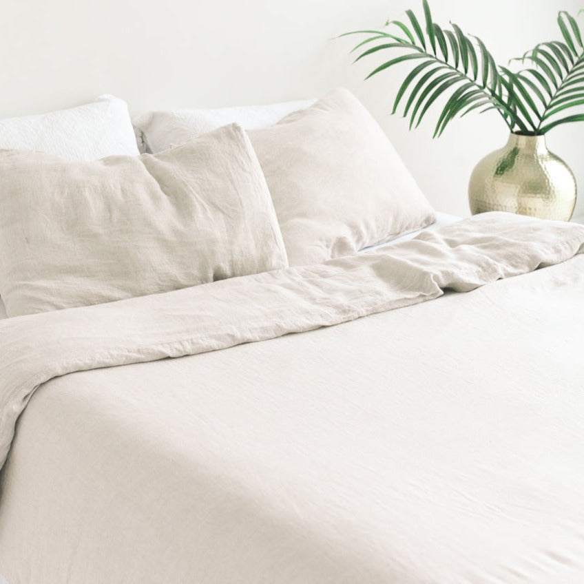 Natural Chambray Linen Duvet Cover Set