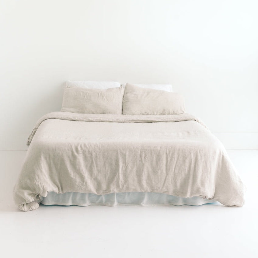 Natural Chambray Linen Duvet Cover Set