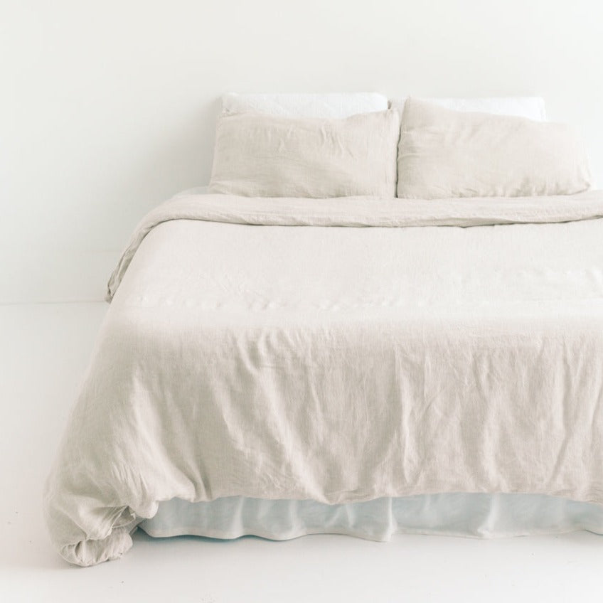 Natural Chambray Linen Duvet Cover Set