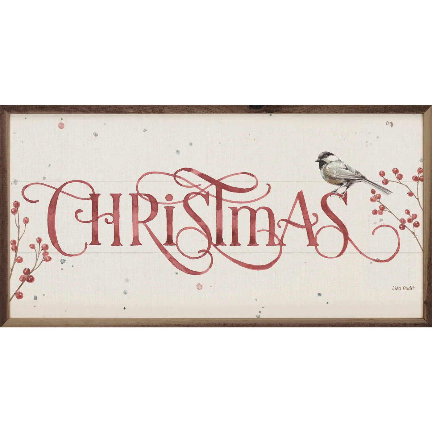 Christmas Bird Wood Framed Print