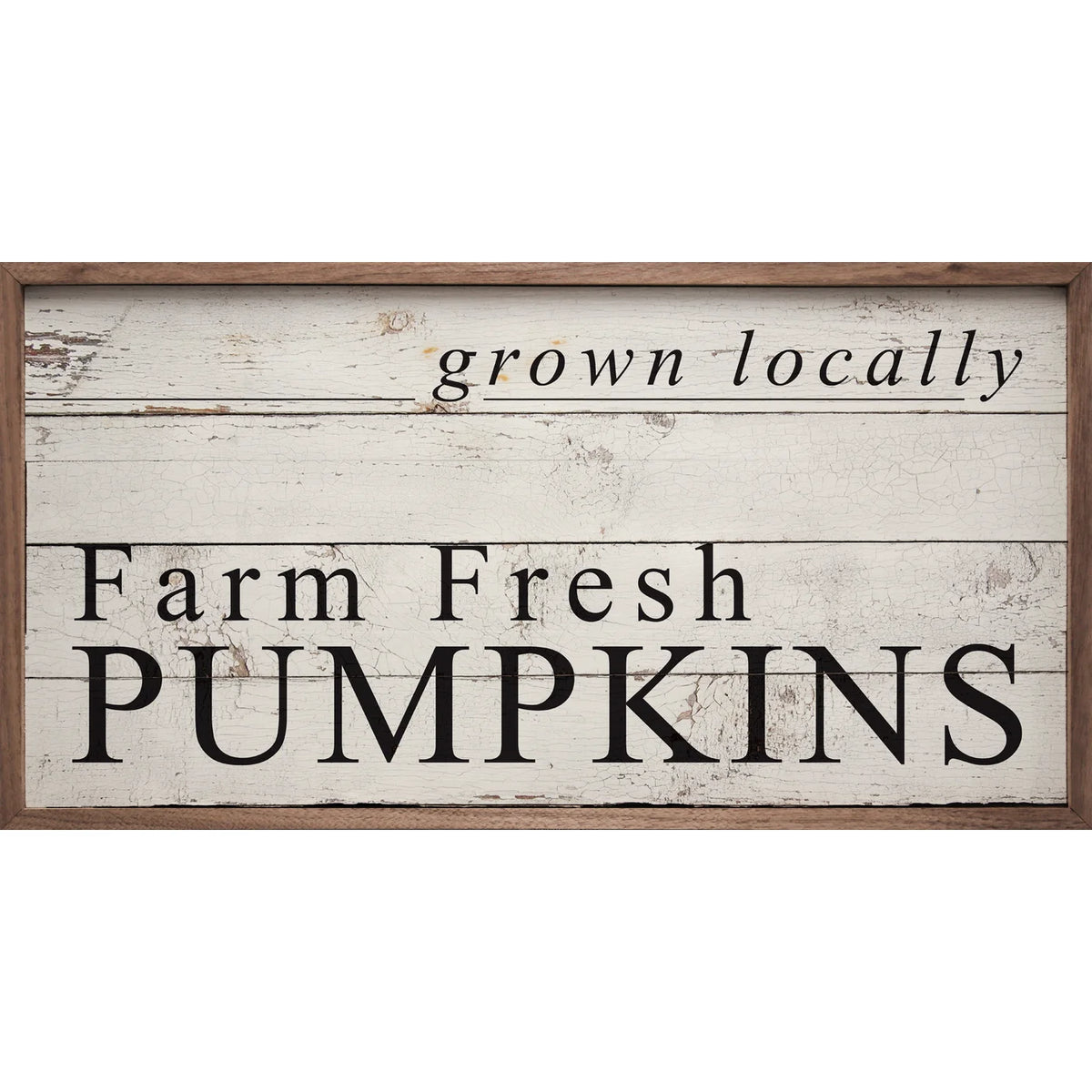 Grown Locally Pumpkins Wood Framed Print