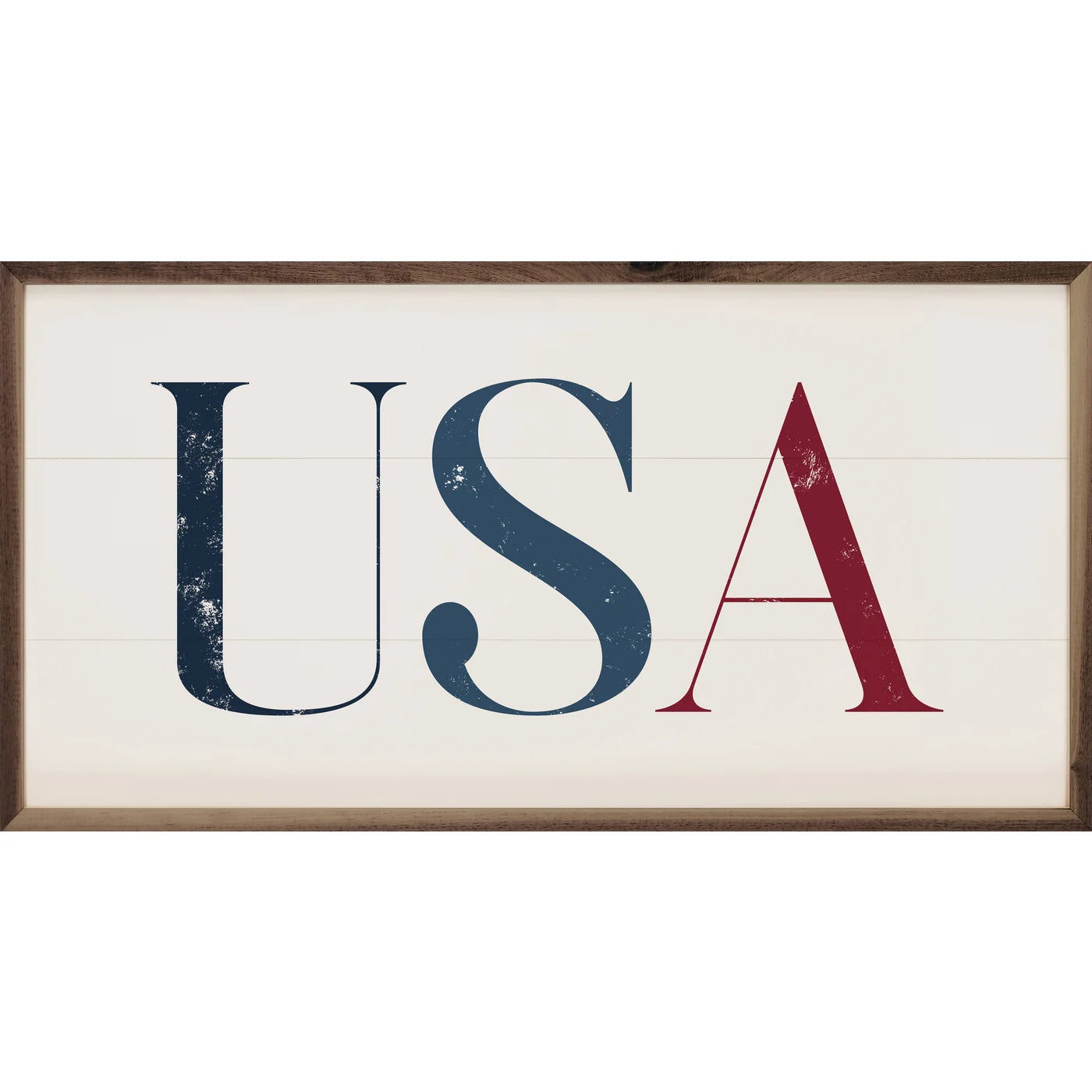 USA White Wood Framed Print