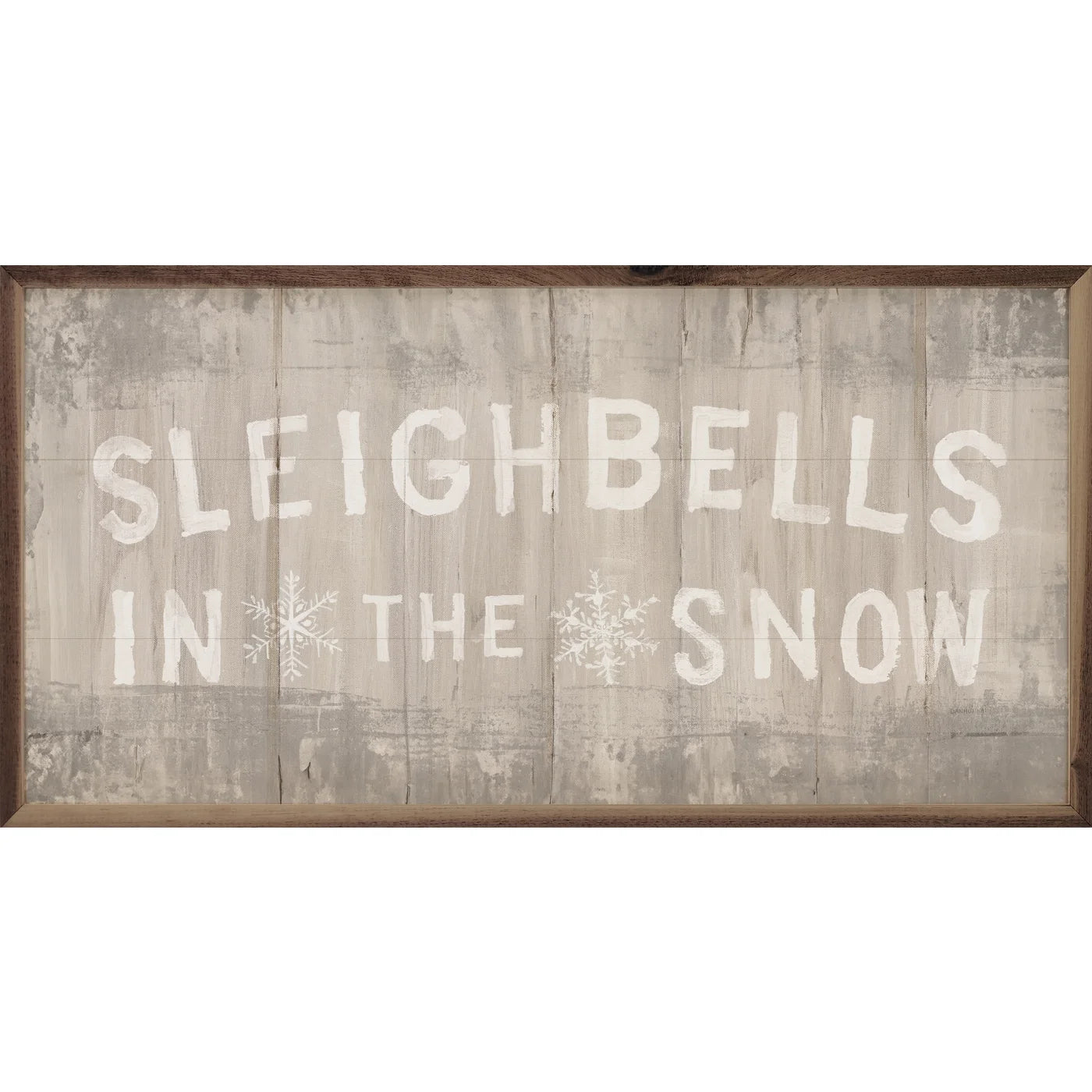 Woodland Holiday Sign Sleighbells Wood Framed Print