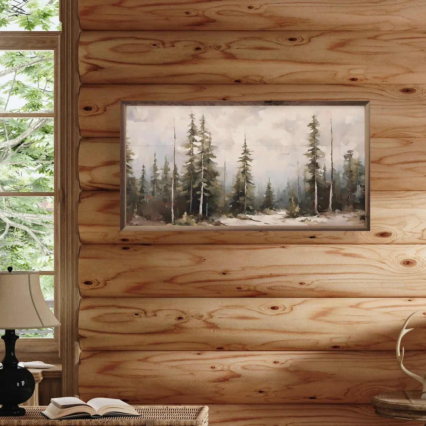 Pine Forest Wood Framed Print