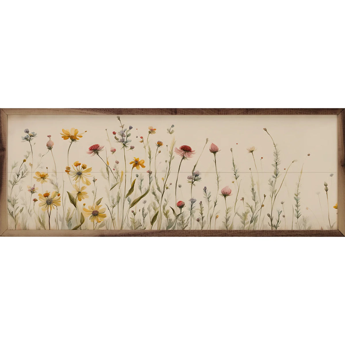 Simple Field Flowers Wood Framed Print