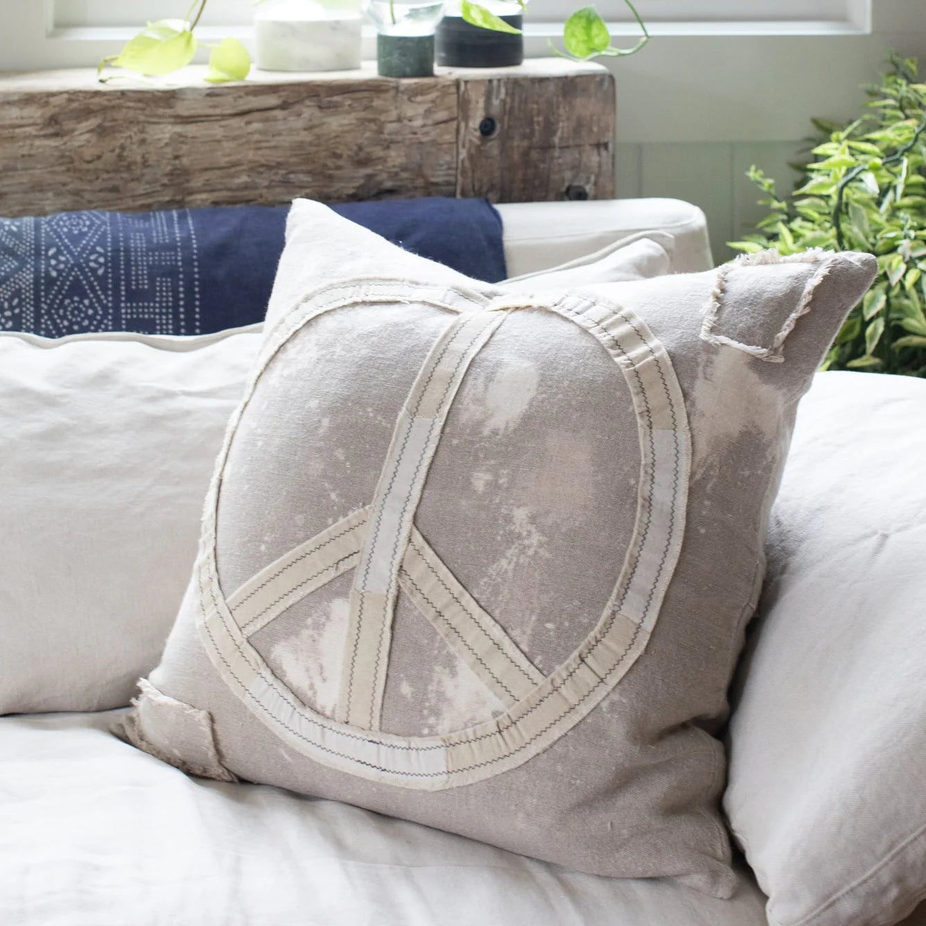 Sugarboo Designs Splatter Peace Sign Pillow