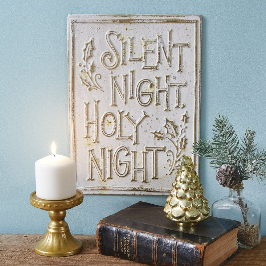 Silent Night Metal Wall Sign