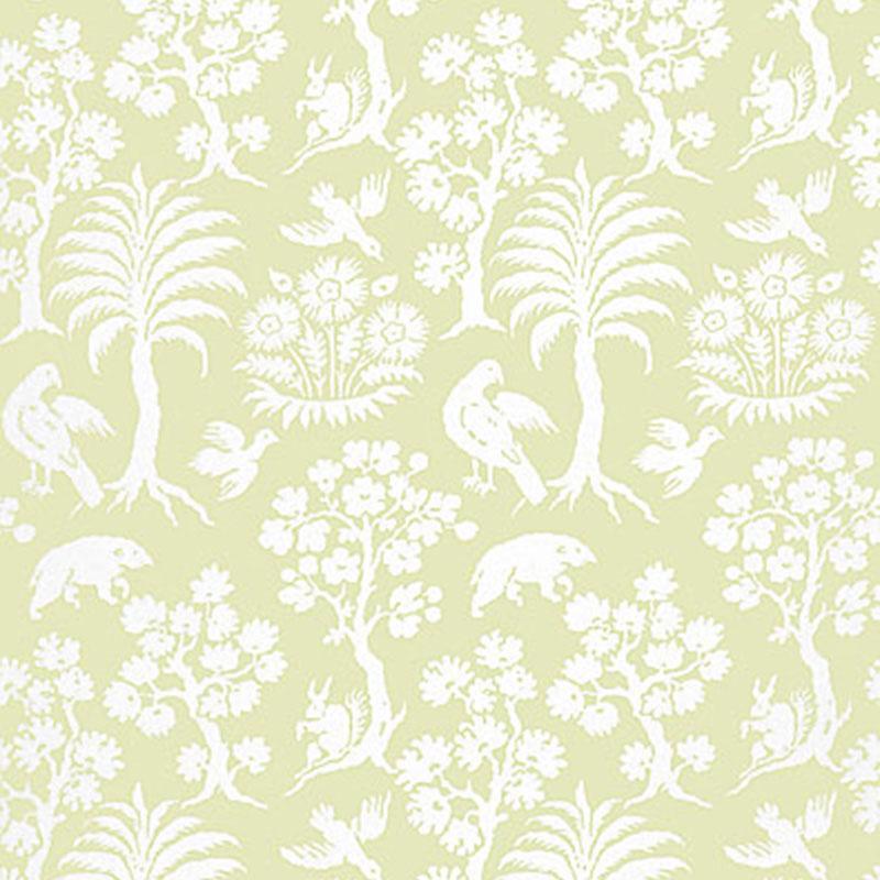 Schumacher Palm Damask Wallpaper