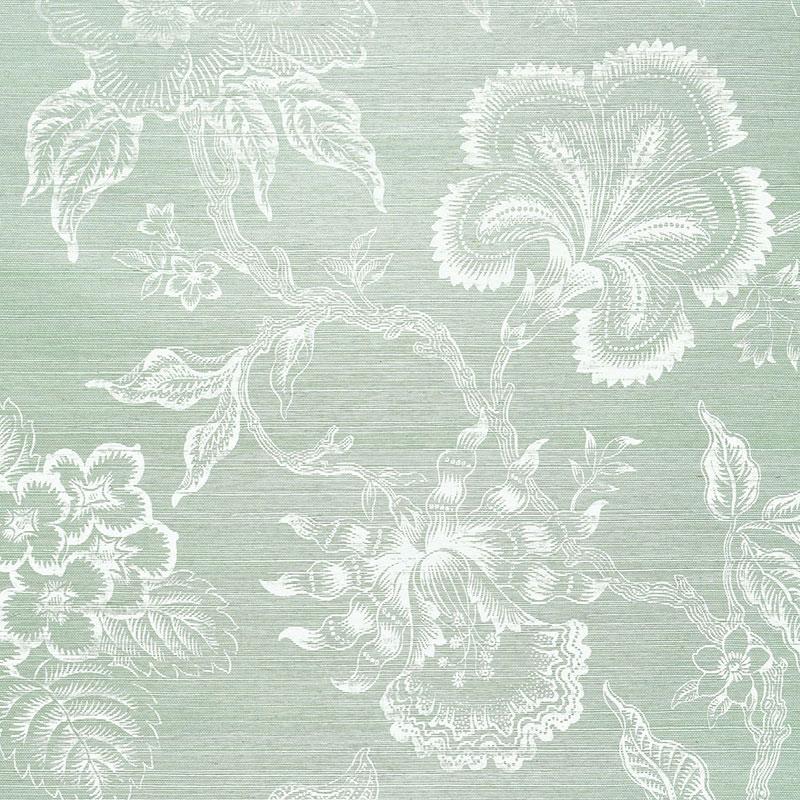 Schumacher Hothouse Flowers Sisal Wallpaper