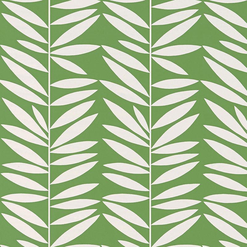 Schumacher Leaf Stripe Wallpaper