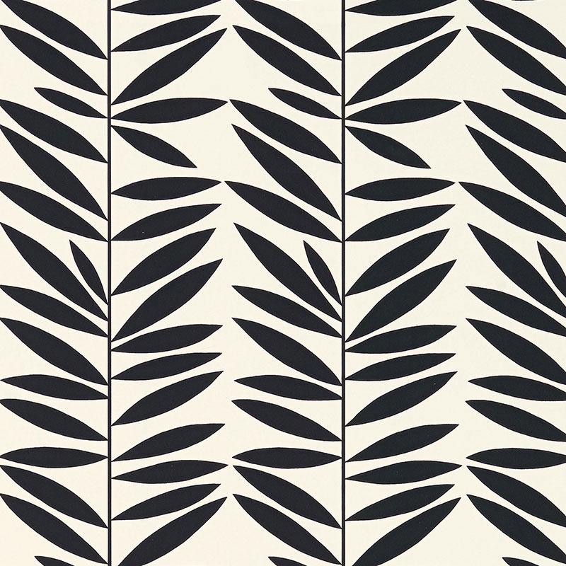 Schumacher Leaf Stripe Wallpaper