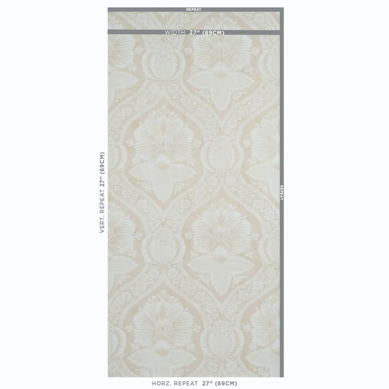 Schumacher Villandry Damask Print Wallpaper