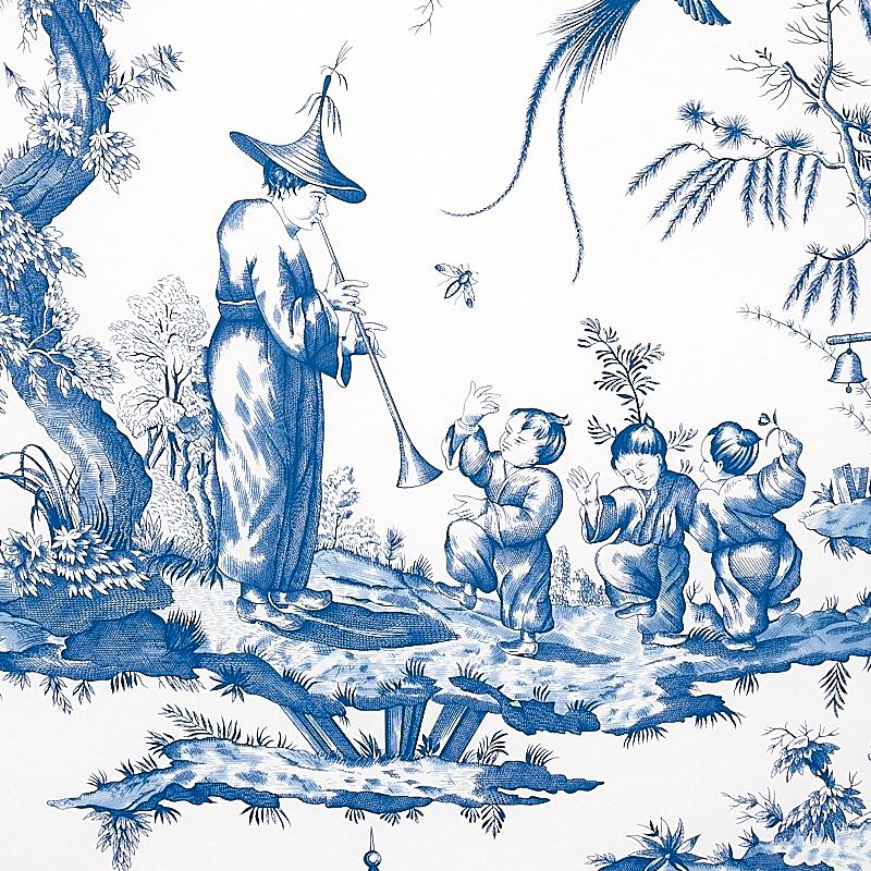 Schumacher Shengyou Toile Wallpaper