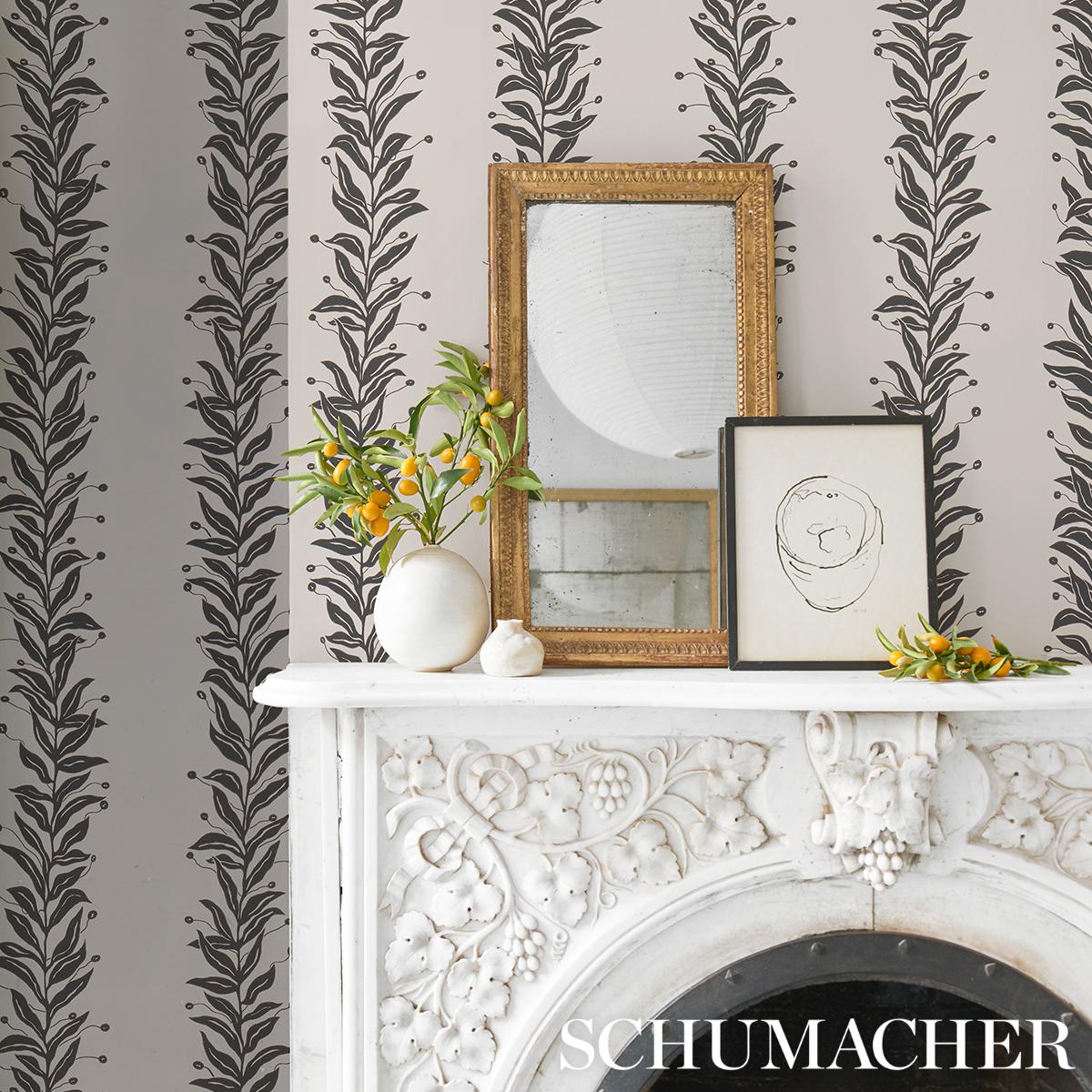 Schumacher Tendril Stripe Wallpaper