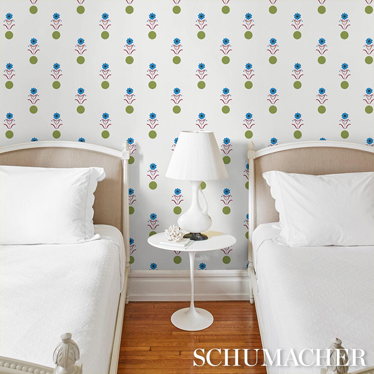 Schumacher Forget Me Dots Wallpaper