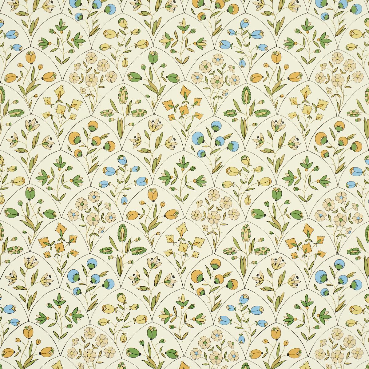 Schumacher Frances Scallop Floral Wallpaper