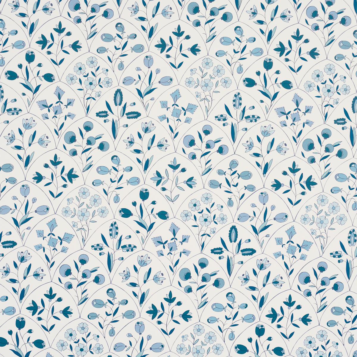 Schumacher Frances Scallop Floral Wallpaper