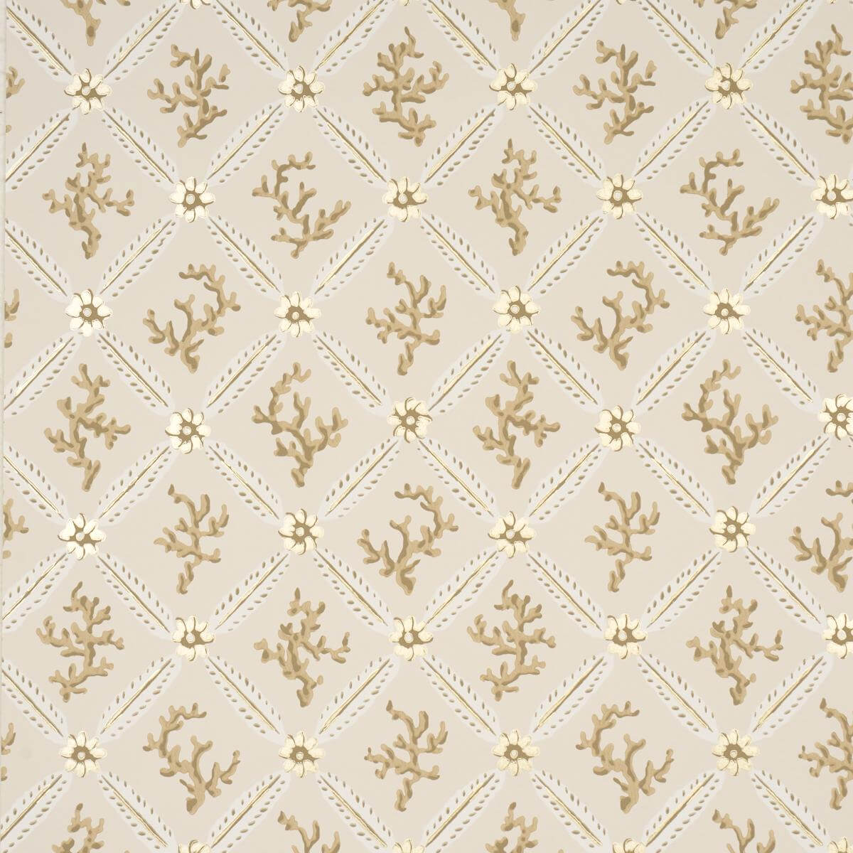 Corail Leaf Trellis Wallpaper