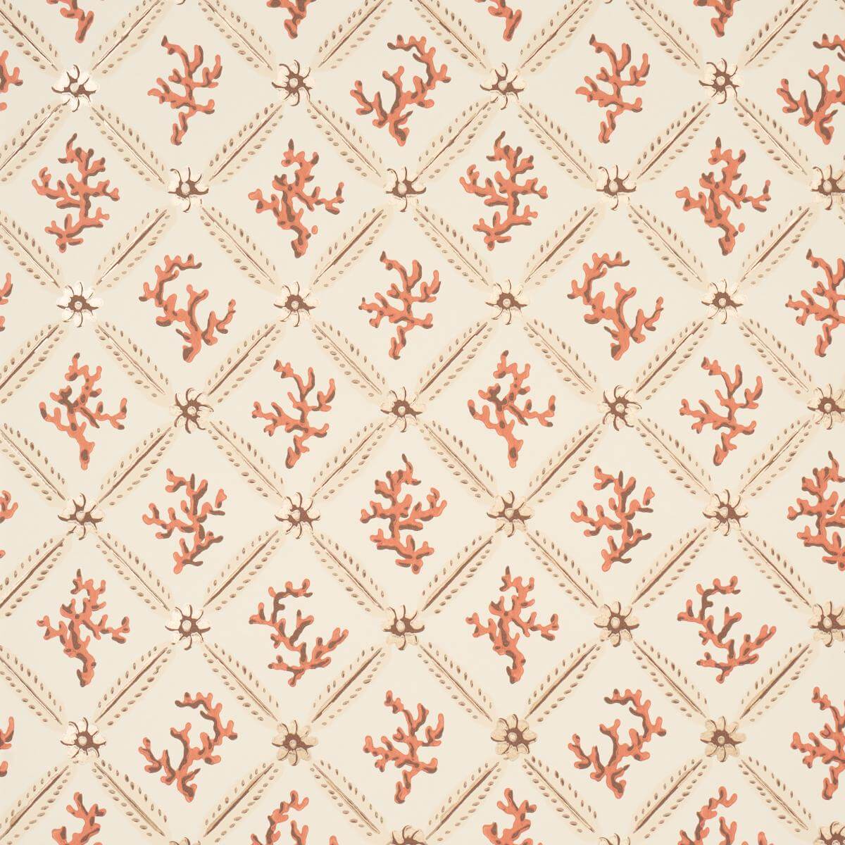 Corail Leaf Trellis Wallpaper