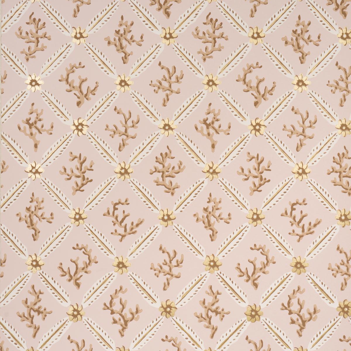 Corail Leaf Trellis Wallpaper