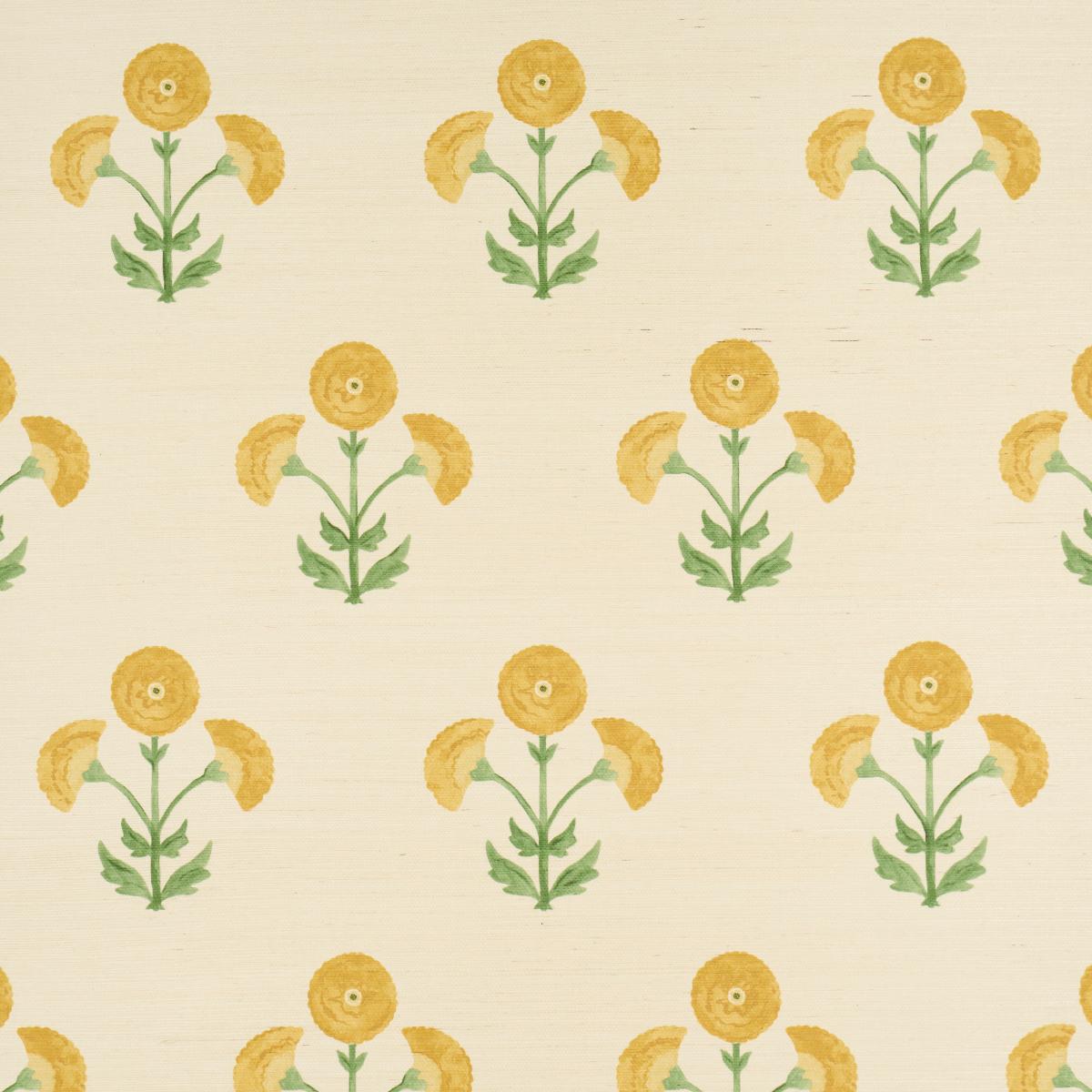 Schumacher Saranda Flower Sisal Wallpaper