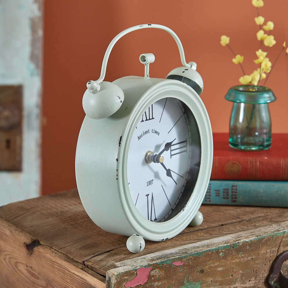 Mint Green Twin Bell Clock