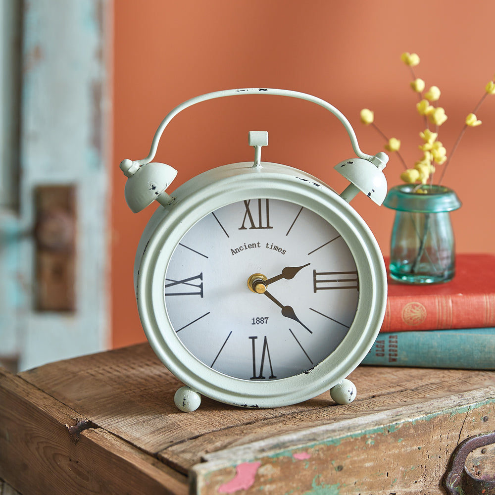 Mint Green Twin Bell Clock