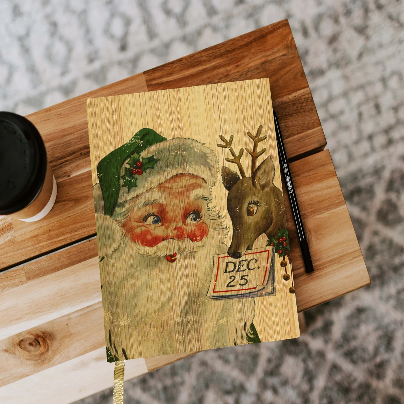 Santa With Reindeer December 25th Journal