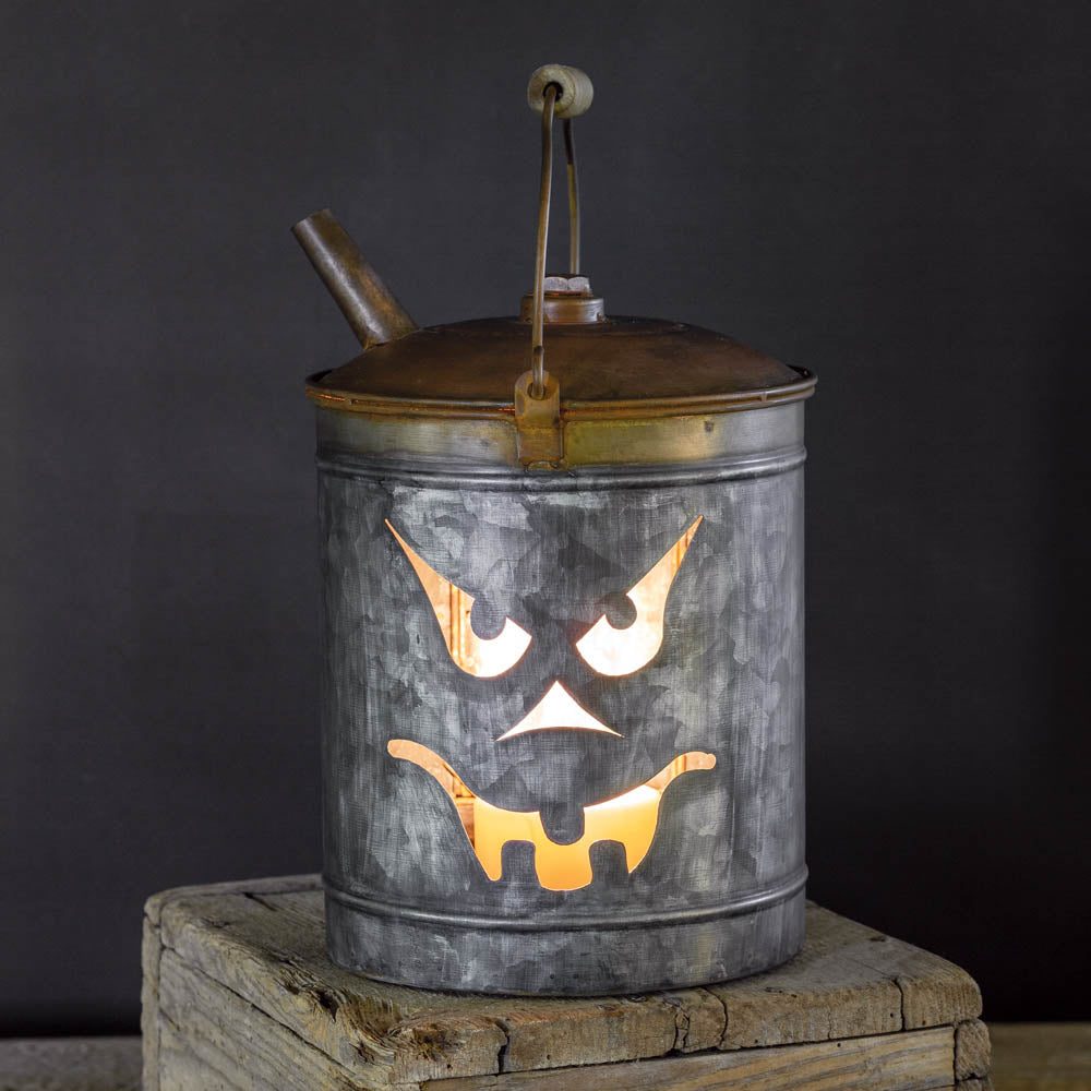 Jack-O-Lantern Oil Can Luminary