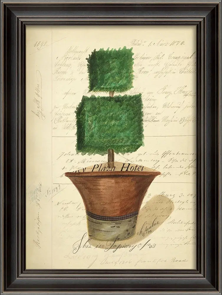 Topiary Art Print With Black Frame