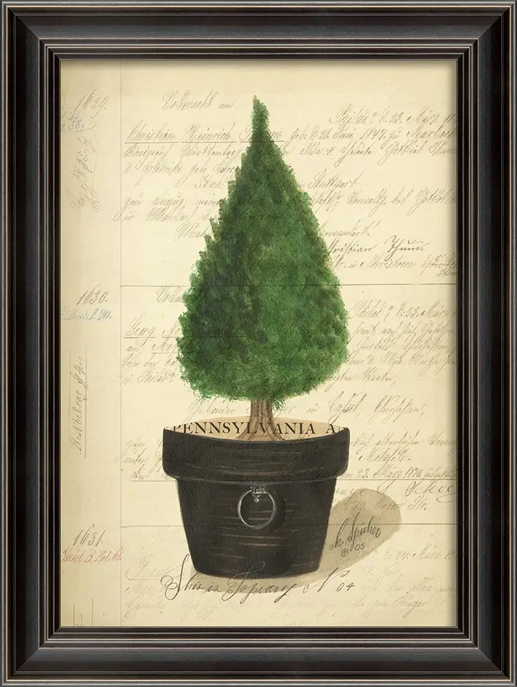 Topiary Art Print With Black Frame