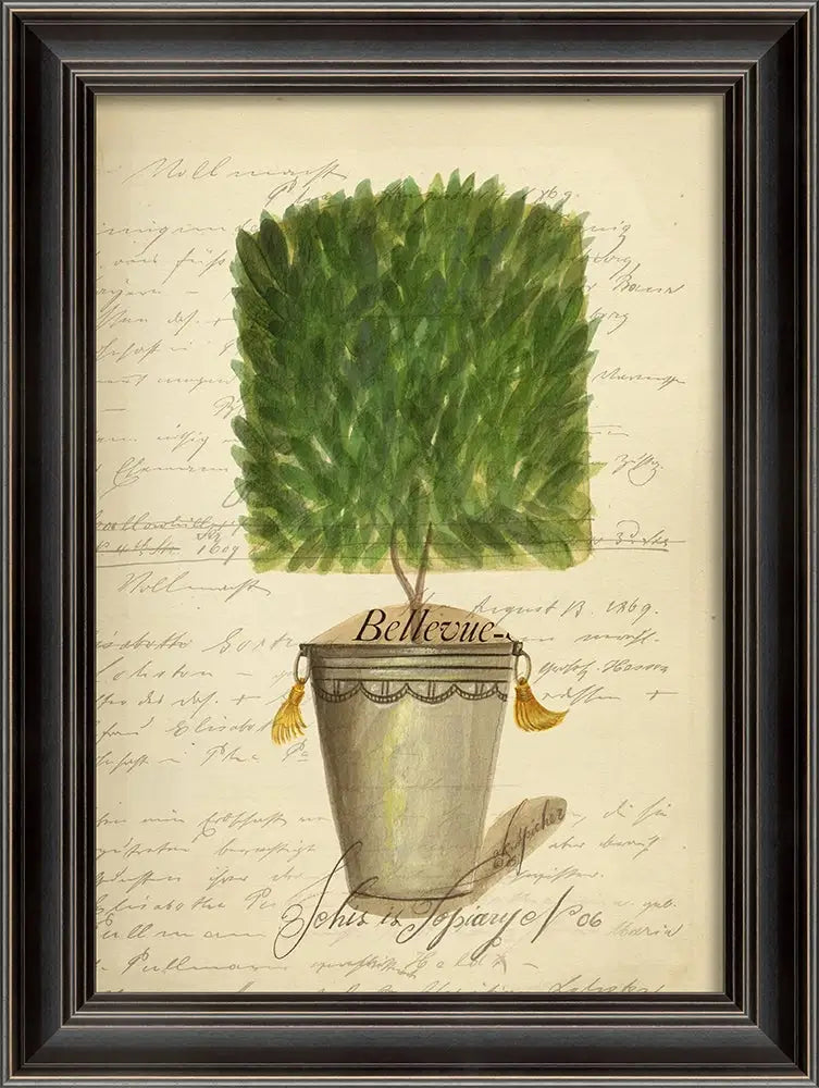 Topiary Art Print With Black Frame