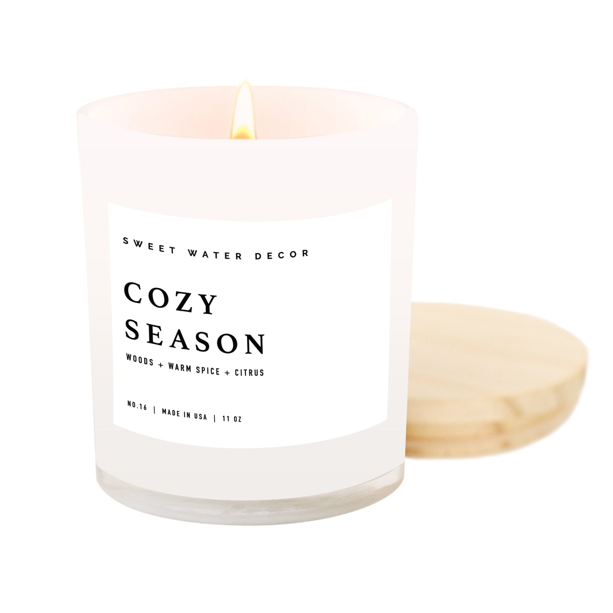 Cozy Season White Jar Candle